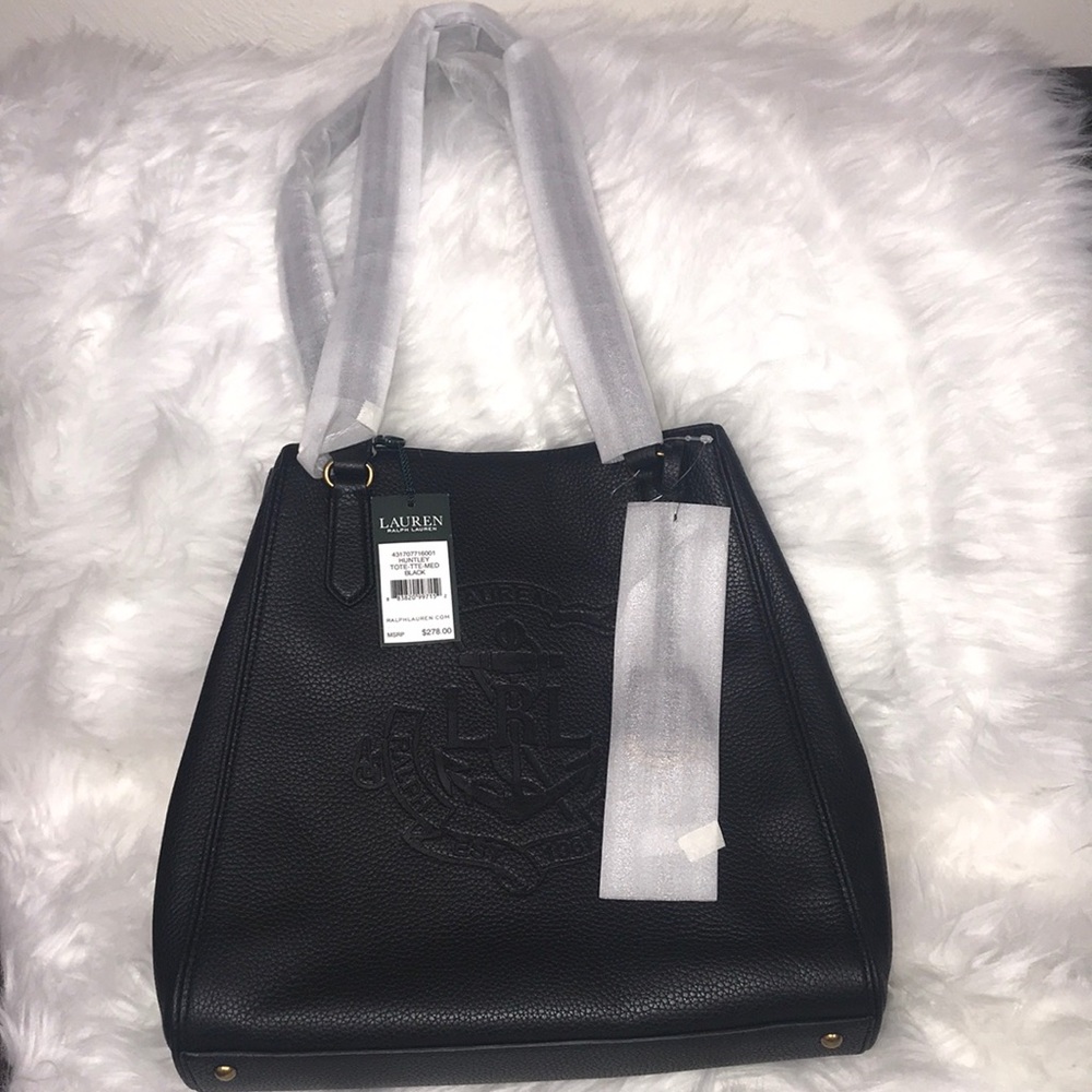 Ralph Lauren HUNTLEY TOTE-TTE-MED BLACK 🔥